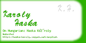 karoly haska business card